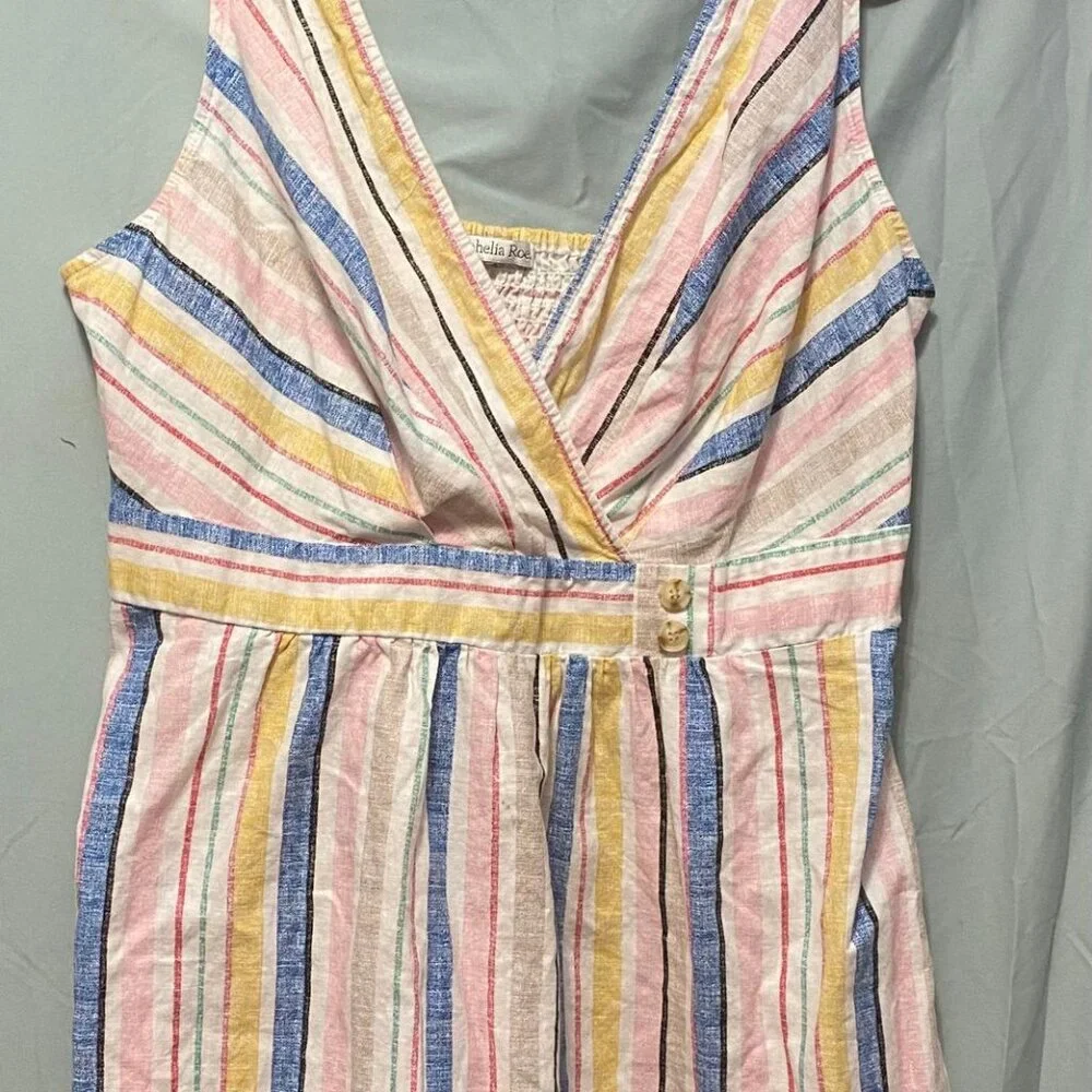 Ophelia Roe  Linen/Cotten Smocked Sleeveless Midi Dress size 3x - Picture 3 of 7